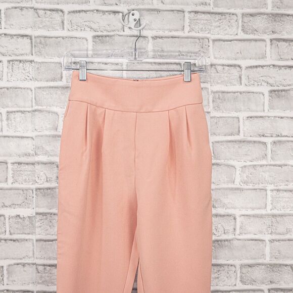 Odd Muse London Women’s Pink Pleated High Rise Ankle Zip Trousers XS NWT - Picture 12 of 14